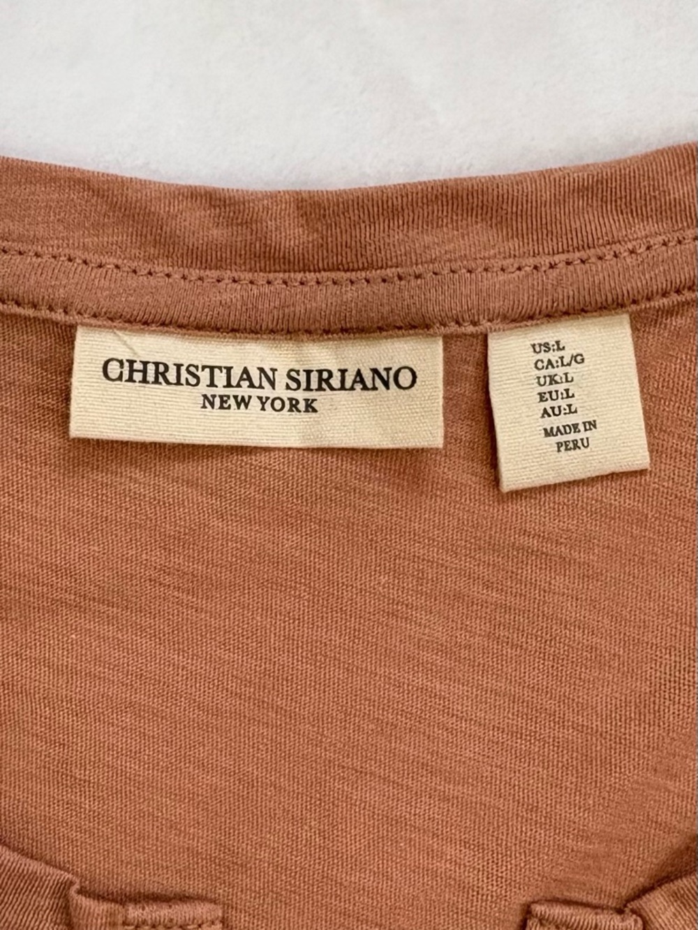 CHRISTIAN SIRIANO New York Pima Cotton Sleeveless Tank Top Relaxed Fit Large - Picture 4 of 7